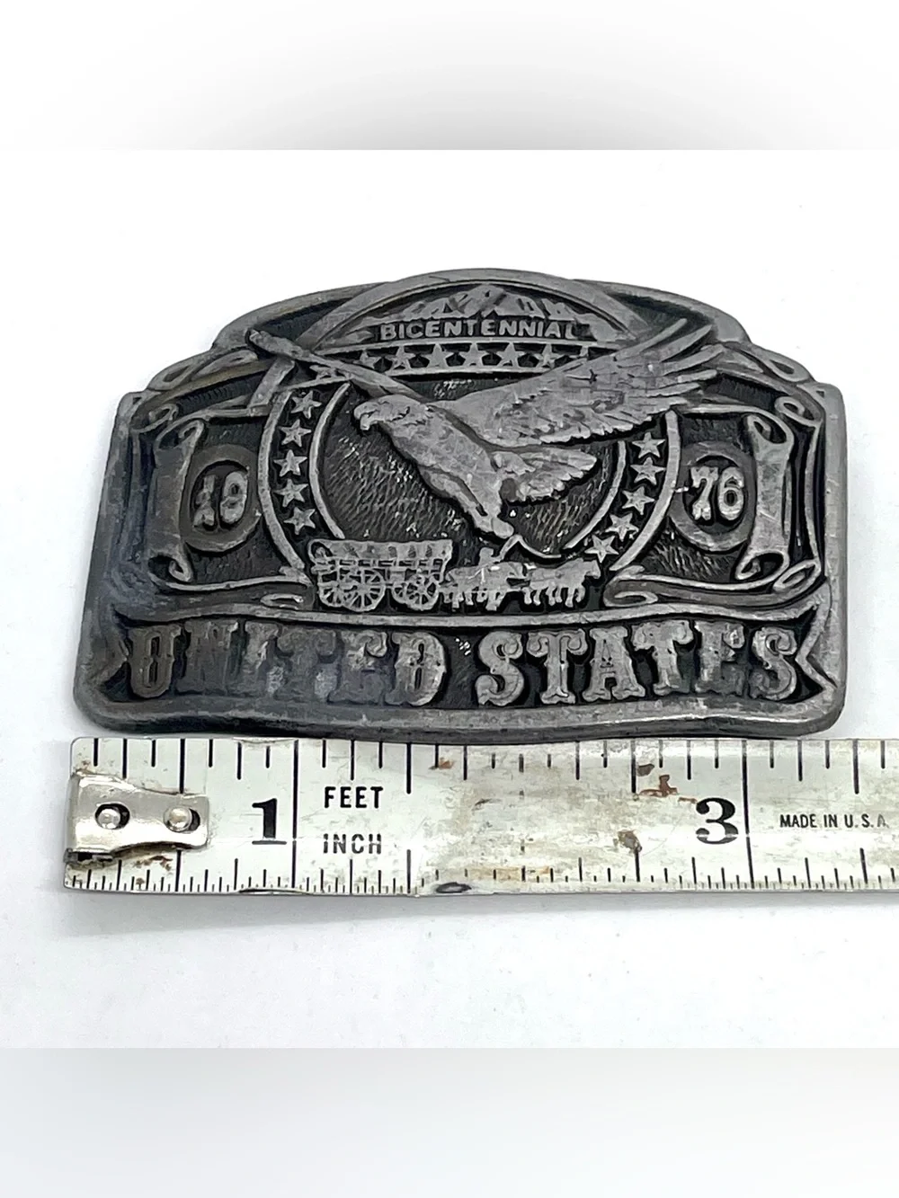 US Bicentennial 1776-1976 Eagle BELT BUCKLE by CDC Metalworks Colorado 1975